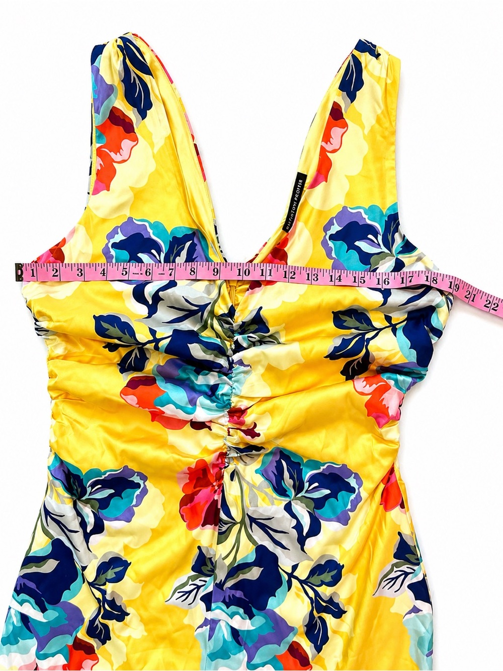 Boston Proper Yellow Floral V-Neck Maxi Dress - Picture 9 of 12